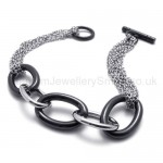 New Womens Stylish Seductive Black Ring Titanium Bracelet 19973