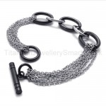 New Womens Stylish Seductive Black Ring Titanium Bracelet 19973