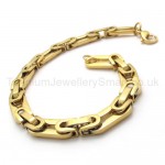 Gold Stylish Mens Titanium Bracelet 20077