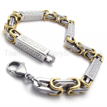 Stylish Gold Chain Titanium BOX Link Bracelet 20217
