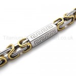 Stylish Gold Chain Titanium BOX Link Bracelet 20217