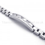 Mens Titanium Inlay Diamond Bracelet 20271