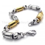 Mens Titanium Two-tone Cylinder Link Bracelet 20273