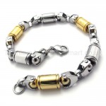 Mens Titanium Two-tone Cylinder Link Bracelet 20273