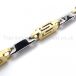 Titanium Gold  Hollow Box Link Bracelet 20276