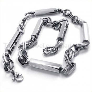 Silver Cuboids Titanium Necklace 19039