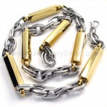 Gold Cuboids Titanium Necklace 19040