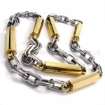 Gold Cuboids Titanium Necklace 19040