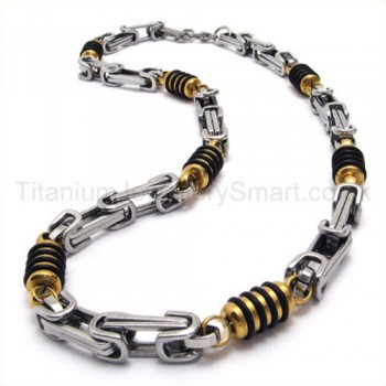 Gold Jars Mens Titanium Necklace 19041