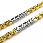 Gold Quadrate Link Cool Mens Titanium Necklace 19080