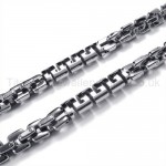 Silver Quadrate Link Cool Mens Titanium Necklace 19081