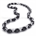 Two-tone Mens Titanium Necklace 19211