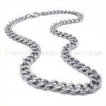 Polished Curb Mens Titanium Necklace 19215