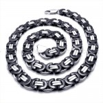 Black Double Telephones Link Mens Titanium Necklace 19262