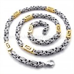 The Gold Great Wall Pattern Two Layer Titanium Necklace 19286