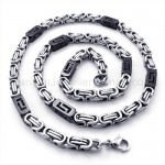 The Black Great Wall Pattern Two Layer Titanium Necklace 19287