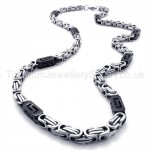 The Black Great Wall Pattern Two Layer Titanium Necklace 19287