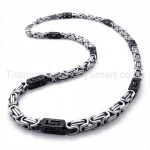 The Black Great Wall Pattern Two Layer Titanium Necklace 19287