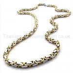 The Gold Great Wall Pattern Single Layer Titanium Necklace 19289