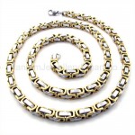 The Gold Great Wall Pattern Single Layer Titanium Necklace 19289