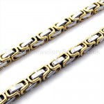 The Gold Great Wall Pattern Single Layer Titanium Necklace 19289