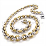 Gold Rolo Link Titanium Necklace 19407