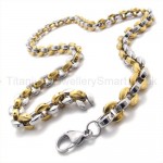 Gold Rolo Link Titanium Necklace 19407