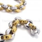 Gold Rolo Link Titanium Necklace 19407
