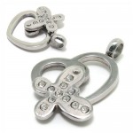 Fashion Gift Heart-shaped titanium diamond necklace pendant 12388