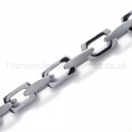 Silver Box Link Titanium Necklace 19415