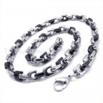 Black Fashion Mens Titanium U-link Necklace 19545