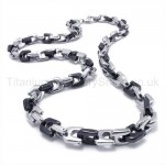 Black Fashion Mens Titanium U-link Necklace 19545