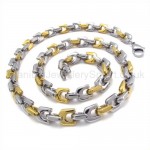 Gold Fashion Mens Titanium U-link Necklace 19546