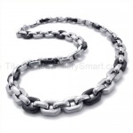 Black Oval Box Titanium Necklace 19549