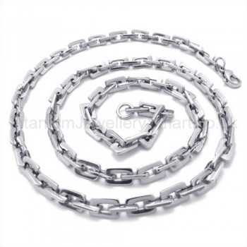 Single Layer Piece Link Titanium Necklace 19558