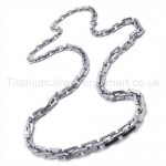 Single Layer Piece Link Titanium Necklace 19558