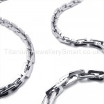 Single Layer Piece Link Titanium Necklace 19558