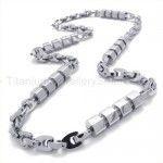 Hexagonal Cylinder Titanium Necklace 19719