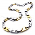 Gold Sheets Link Titanium Necklace 19792