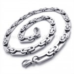 Silver Oval Box Titanium Necklace 19793