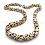 Gold Two Layer Mens Titanium Necklace 19975