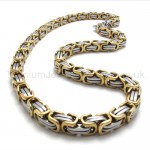 Gold Two Layer Mens Titanium Necklace 19975