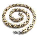 Gold Two Layer Mens Titanium Necklace 19975