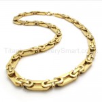 All Gold Oval Box Titanium Necklace 19979