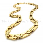 All Gold Oval Box Titanium Necklace 19979