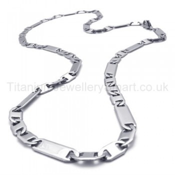 Mens Sheets Link Titanium Necklace 20020