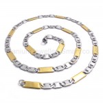 Mens Gold Sheets Link Titanium Necklace 20021