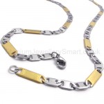 Mens Gold Sheets Link Titanium Necklace 20021