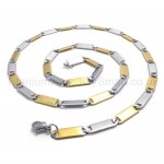 Womens Gold Sheets Link Titanium Necklace 20022