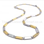 Womens Gold Sheets Link Titanium Necklace 20022